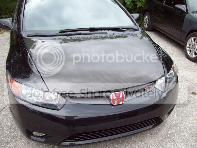 Carbon Hood Refinished 2007 Civic Si Tampa Racing